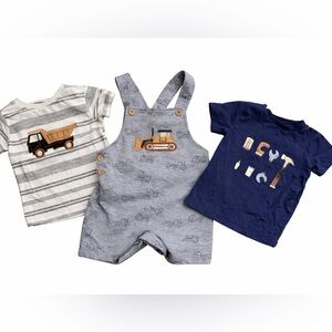 Pekkle 24M Construction Outfit Bundle Overalls Trucks Set